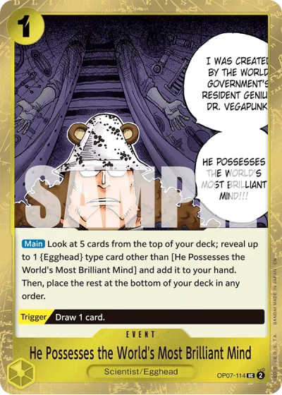 He Possesses the World's Most Brilliant Mind (OP07-114) (Pirate Foil)