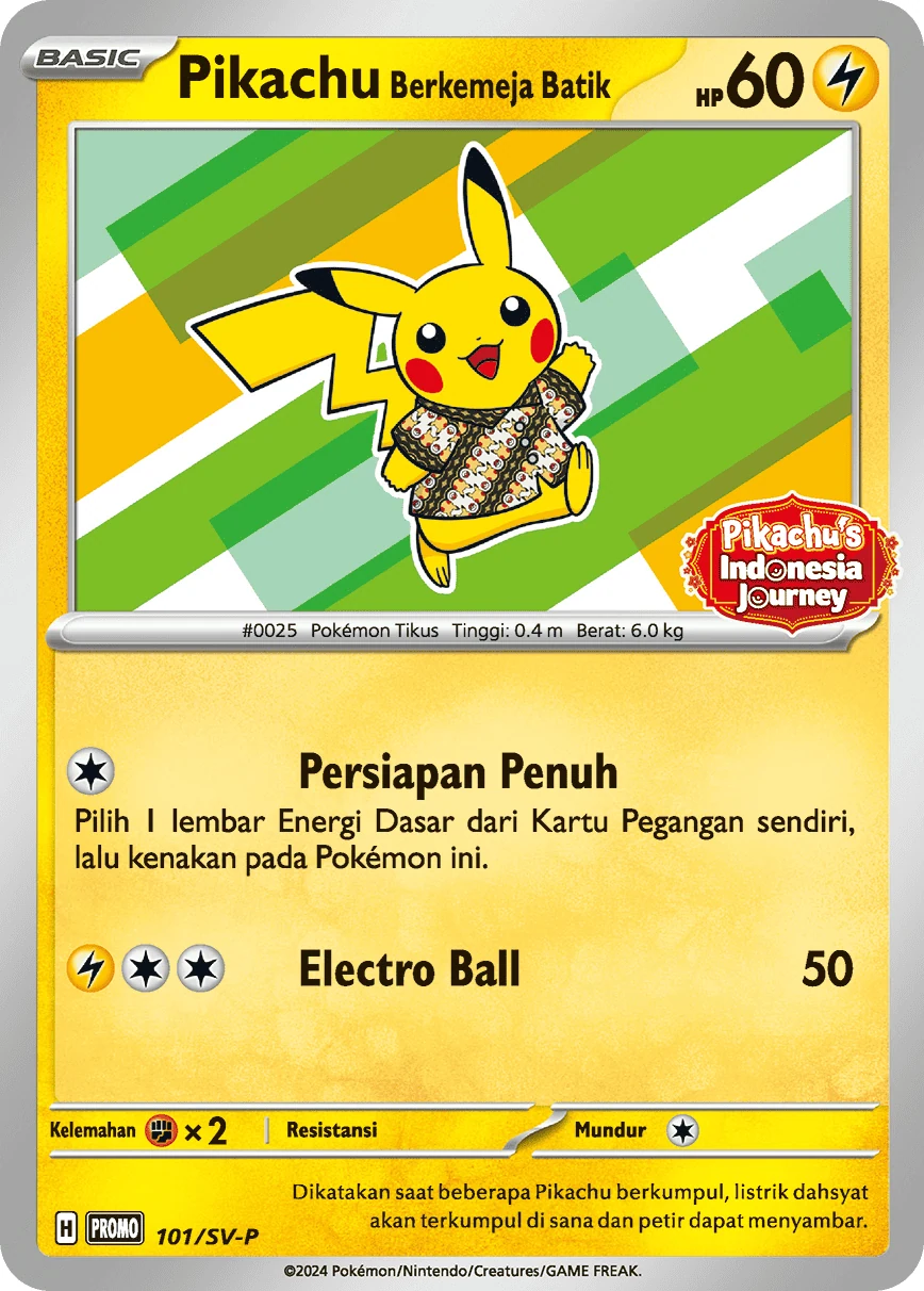 Pikachu Wearing a Batik Shirt
