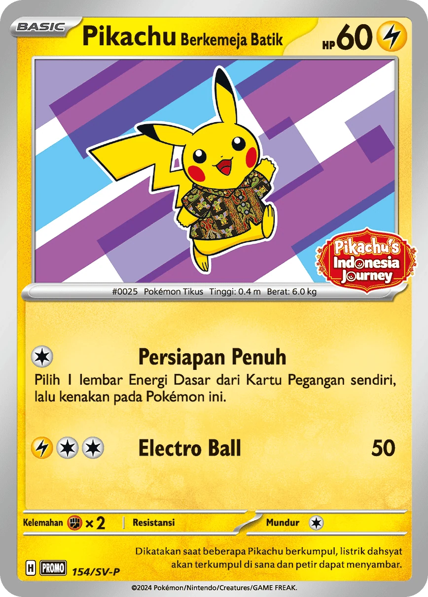 Pikachu Wearing a Batik Shirt