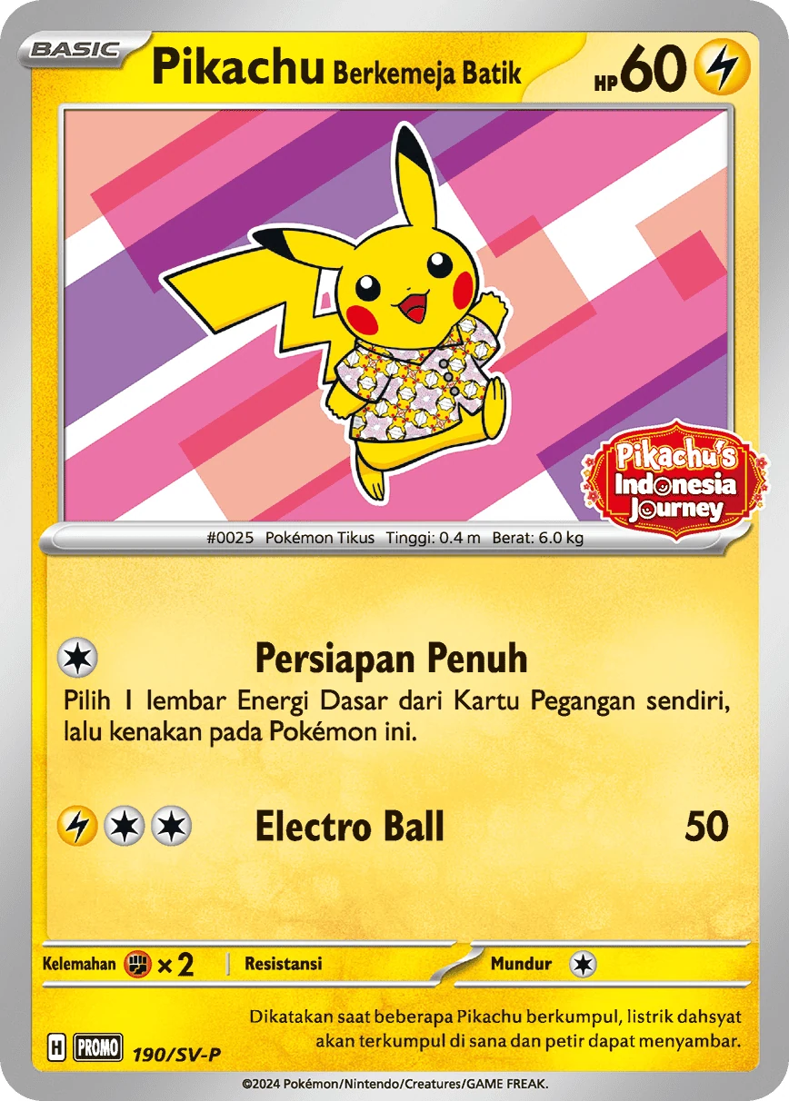 Pikachu Wearing a Batik Shirt