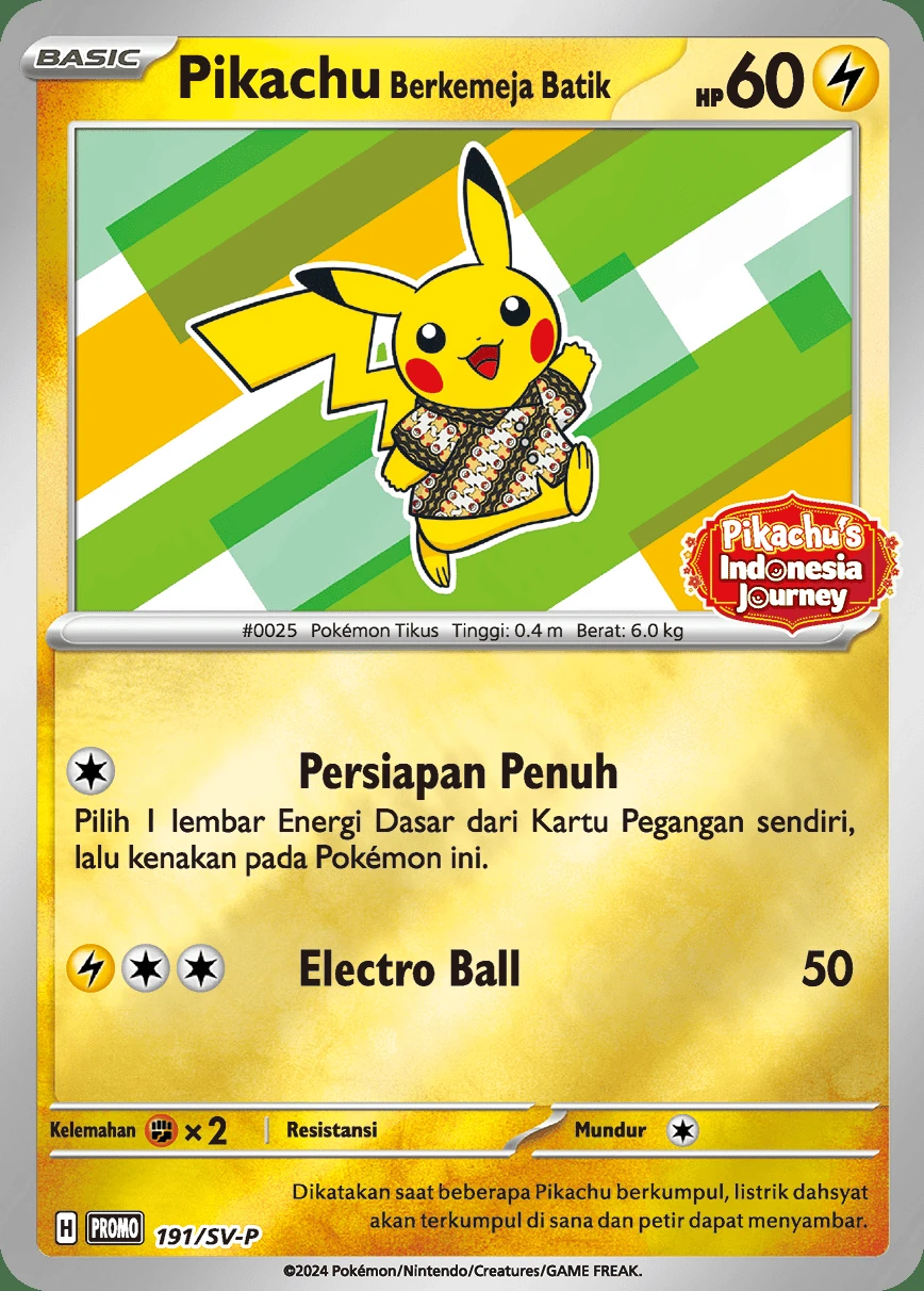 Pikachu Wearing a Batik Shirt